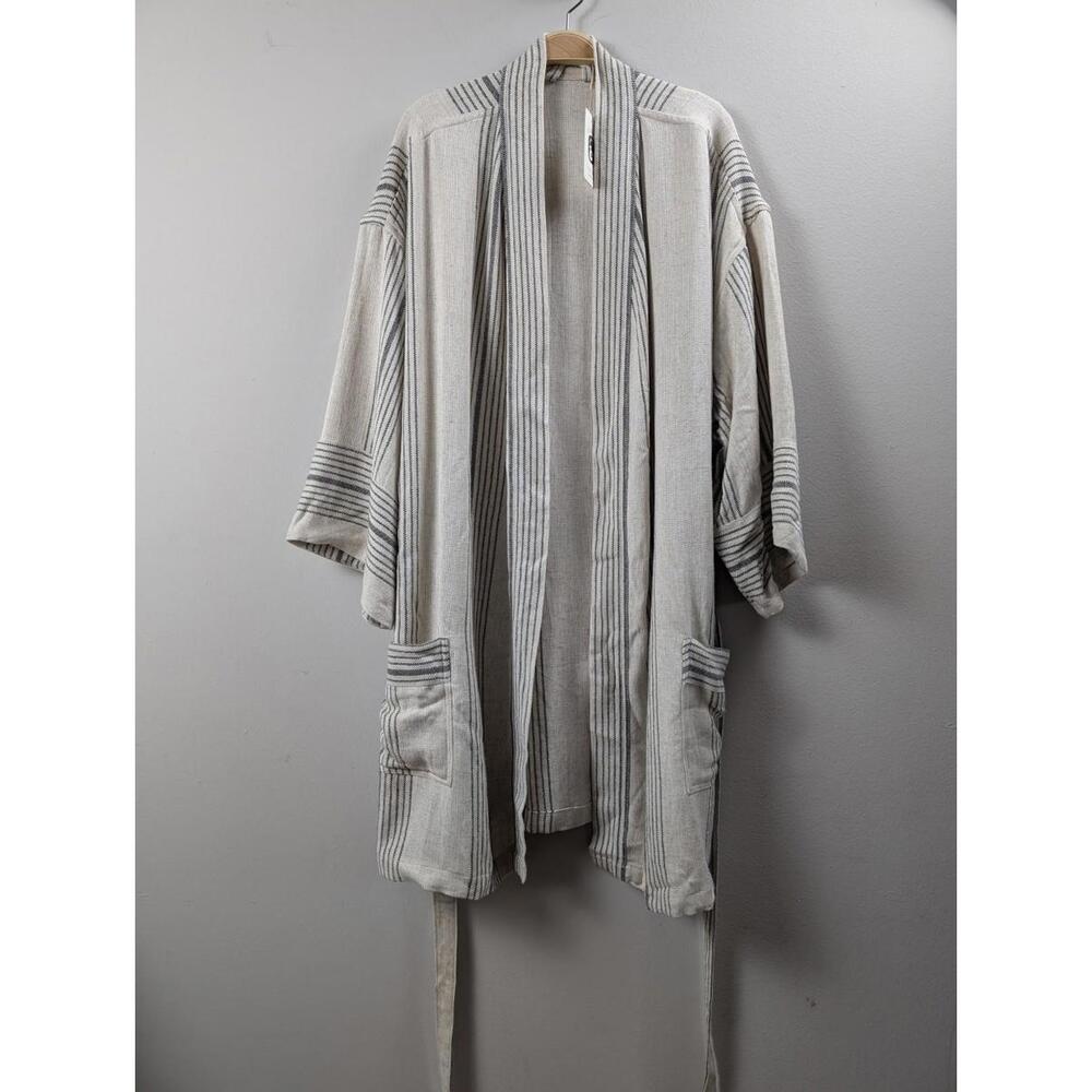 NWT Oddbird Fener Linen Kisa Cut Robe Natural Turkish Ethical Eco Fashion M / L